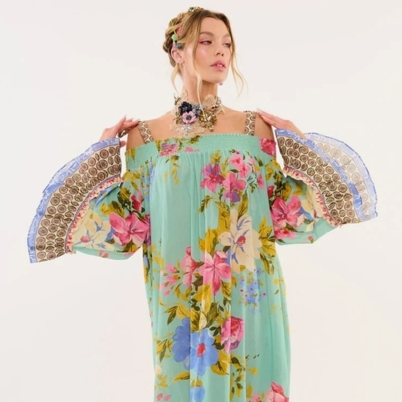 Arratta Floral Eva Maxi Dress Multicolor Size Medium - Picture 4 of 10